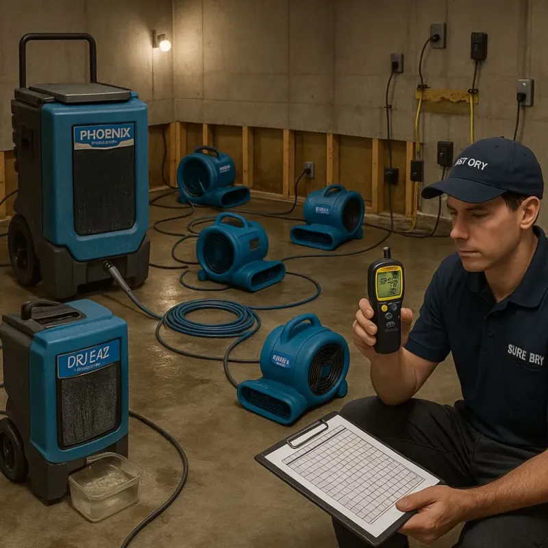 Structural Drying and Dehumidification process in Montoursville, PA